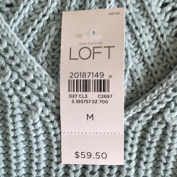 NWT LOFT Shaker Stitch Pique V-Neck 100% Cotton Pullover Sweater, size Medium ❤️ - Picture 9 of 14